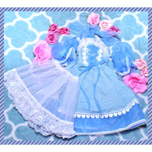 1/3 BJD One-Off Volks Super Dollfie SD SD13 SDGr Blue Lolita Dress Handmade OOAK